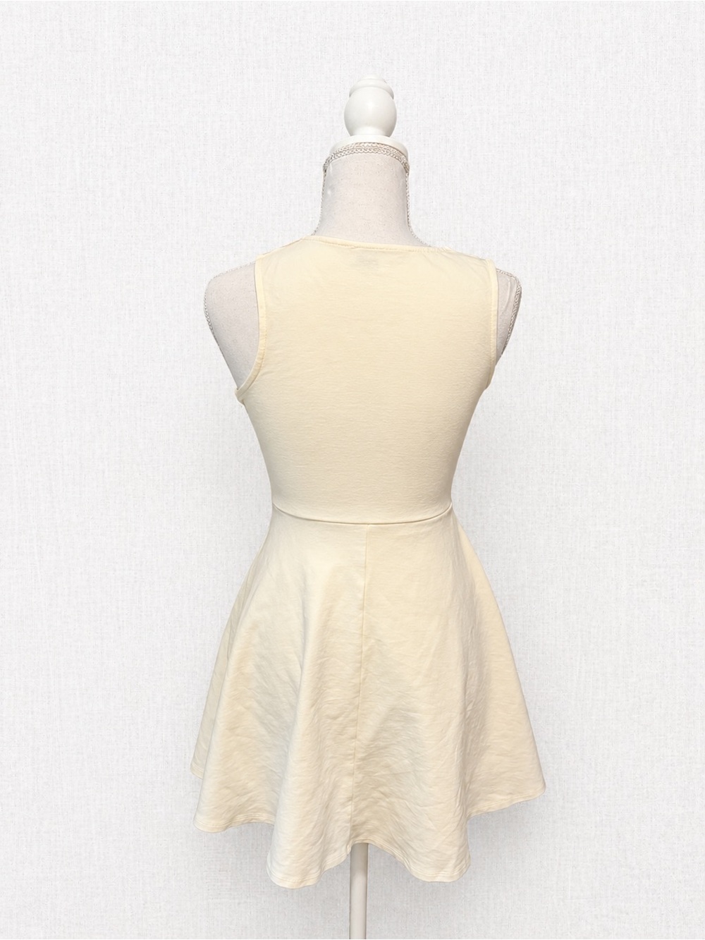 Lulu's Cream V-Neck Fit-and-Flare Mini Dress - Picture 2 of 2